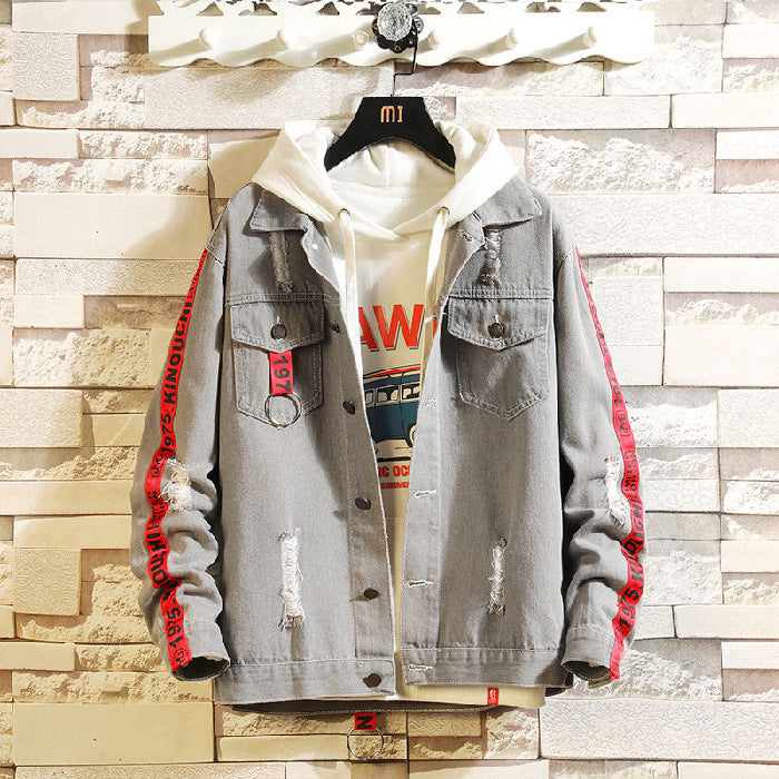 Youth Fall Denim Jacket Male Spring And Autumn Junior High School Students