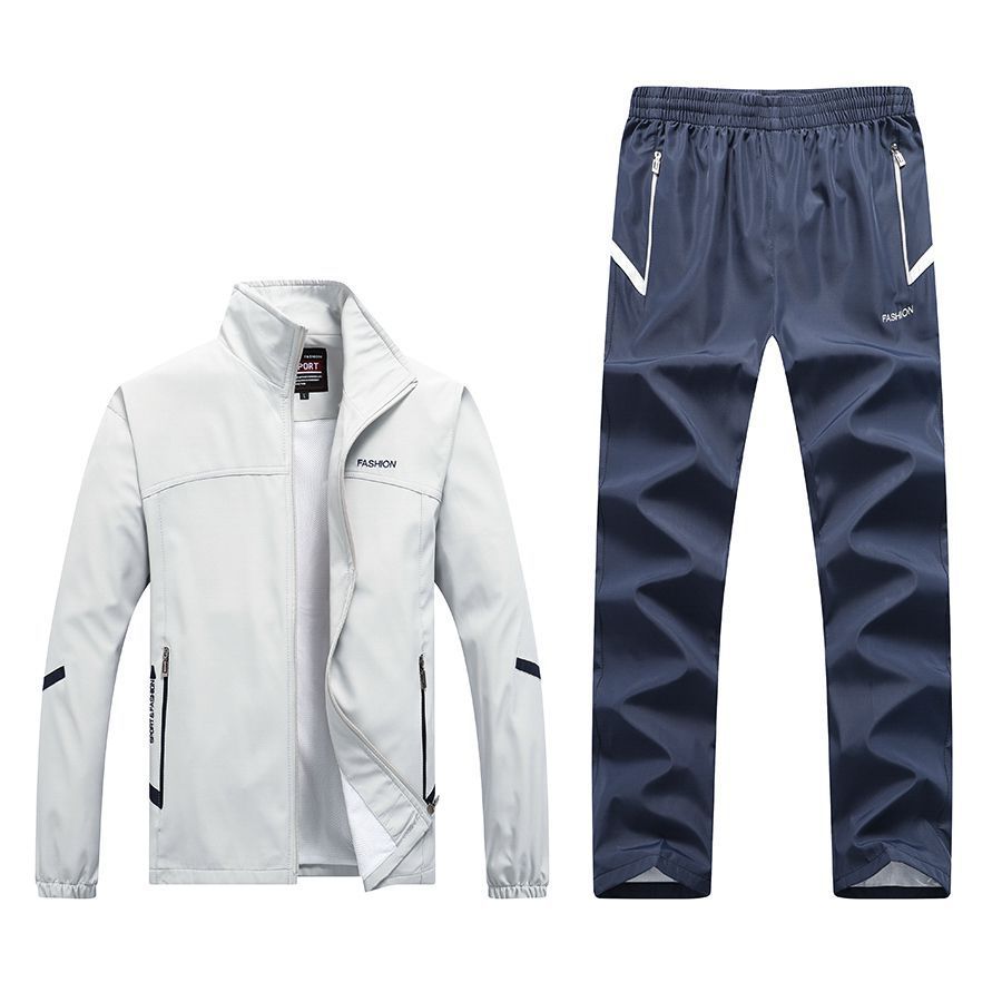 New Spring And Autumn Long-sleeved Casual Sports Suit Men's Middle-aged And Elderly Running Sportswear Dad Outfit