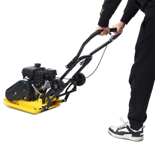 2.5HP Plate Compactor Gas 79.7cc 8200N Force Construction Concrete Tamper Machine Power Paver 19.3 X 12.6 Plate,EPA Compliant