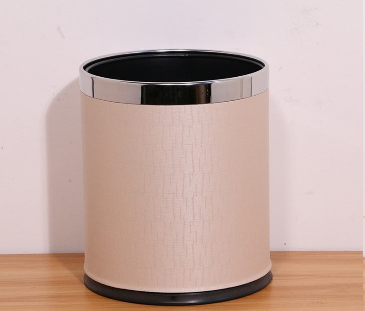 Hotel trash can fire home office double thickening creative coverless KTV room stainless steel storage bucket