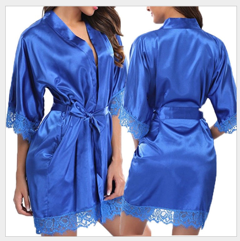 Sexy Faux Ice Silk Plus Size Nightgown ShopWithASmile7.com