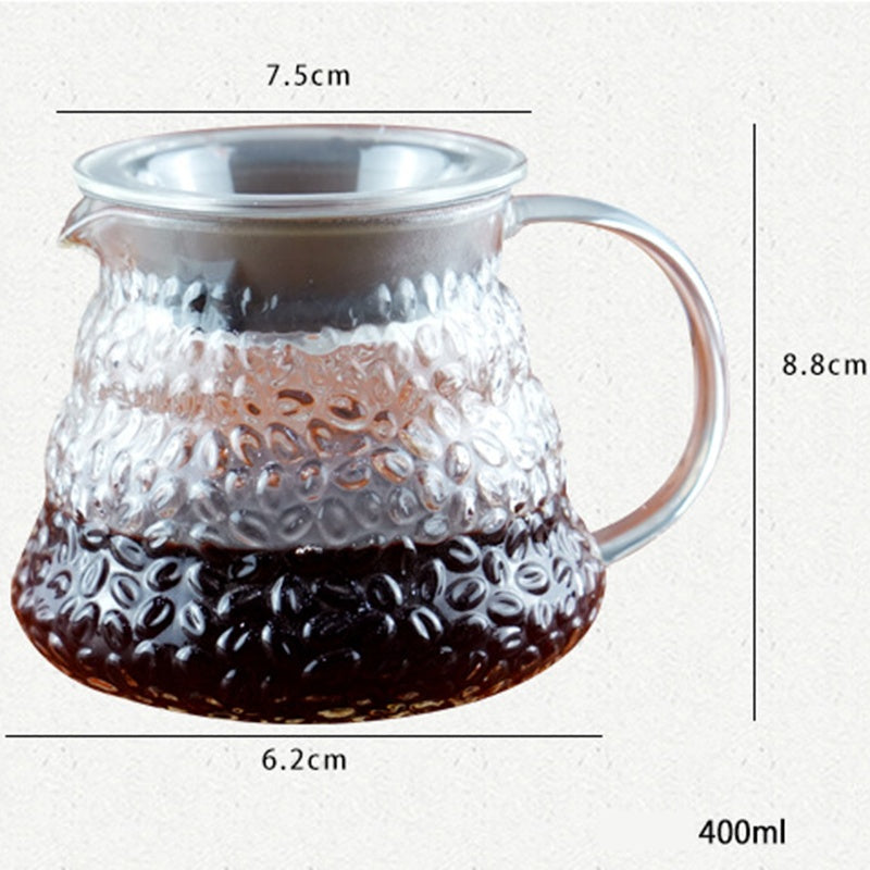 Heat-Resistant Hand-Blown Open Flame Direct-Fired Glass Coffee Pot