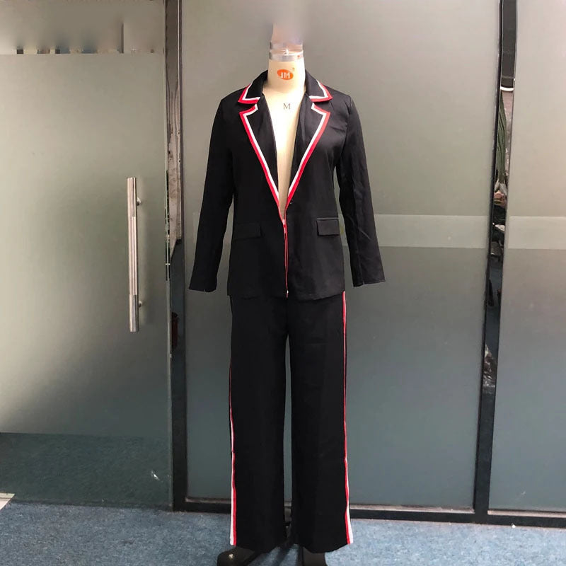 Patchwork Contrast Color Shorts Baseball Top Casual Suit