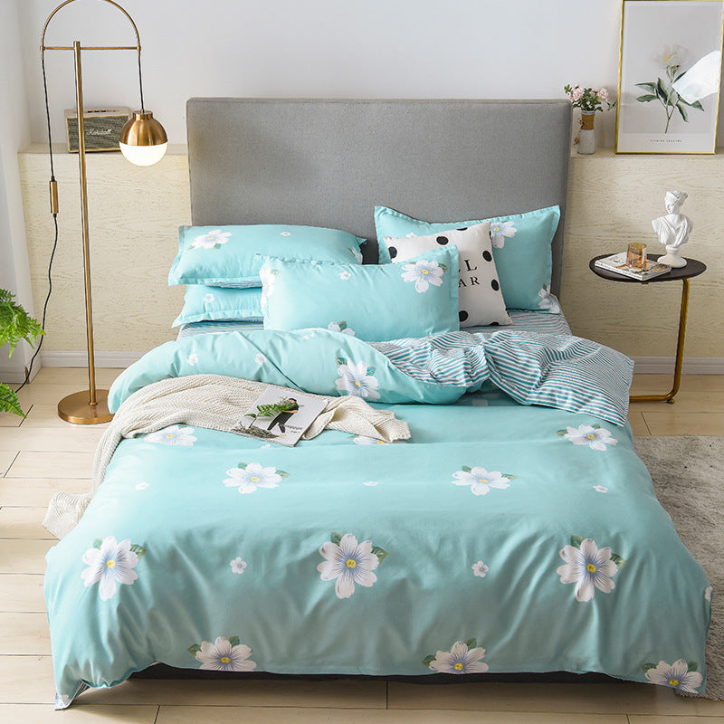 Three-piece fall/winter bed quilt cover