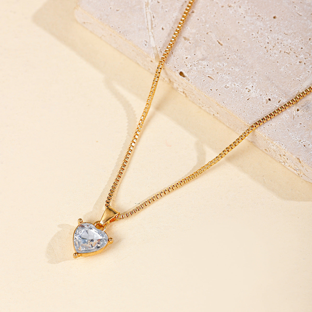 Fashion Love Pendant Alloy Diamond-studded Necklace Women ShopWithASmile7.com