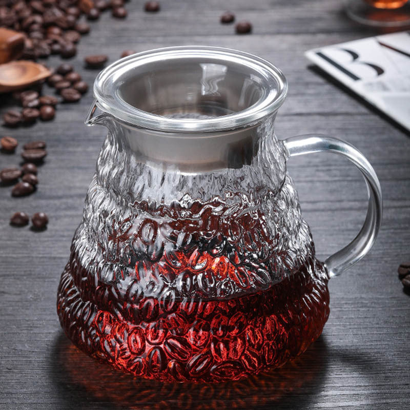 Heat-Resistant Hand-Blown Open Flame Direct-Fired Glass Coffee Pot