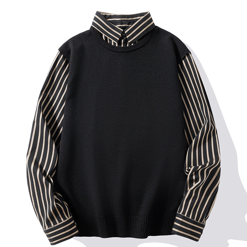 Men's Fashion Casual Shirt Collar Bottoming Sweater