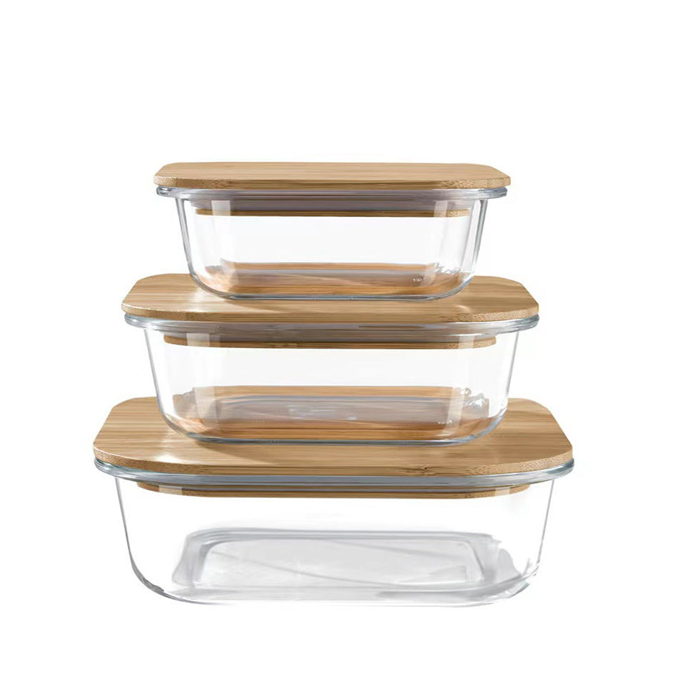 Household Fresh-keeping Glass Lunch Box Can Be Heated In Microwave Oven
