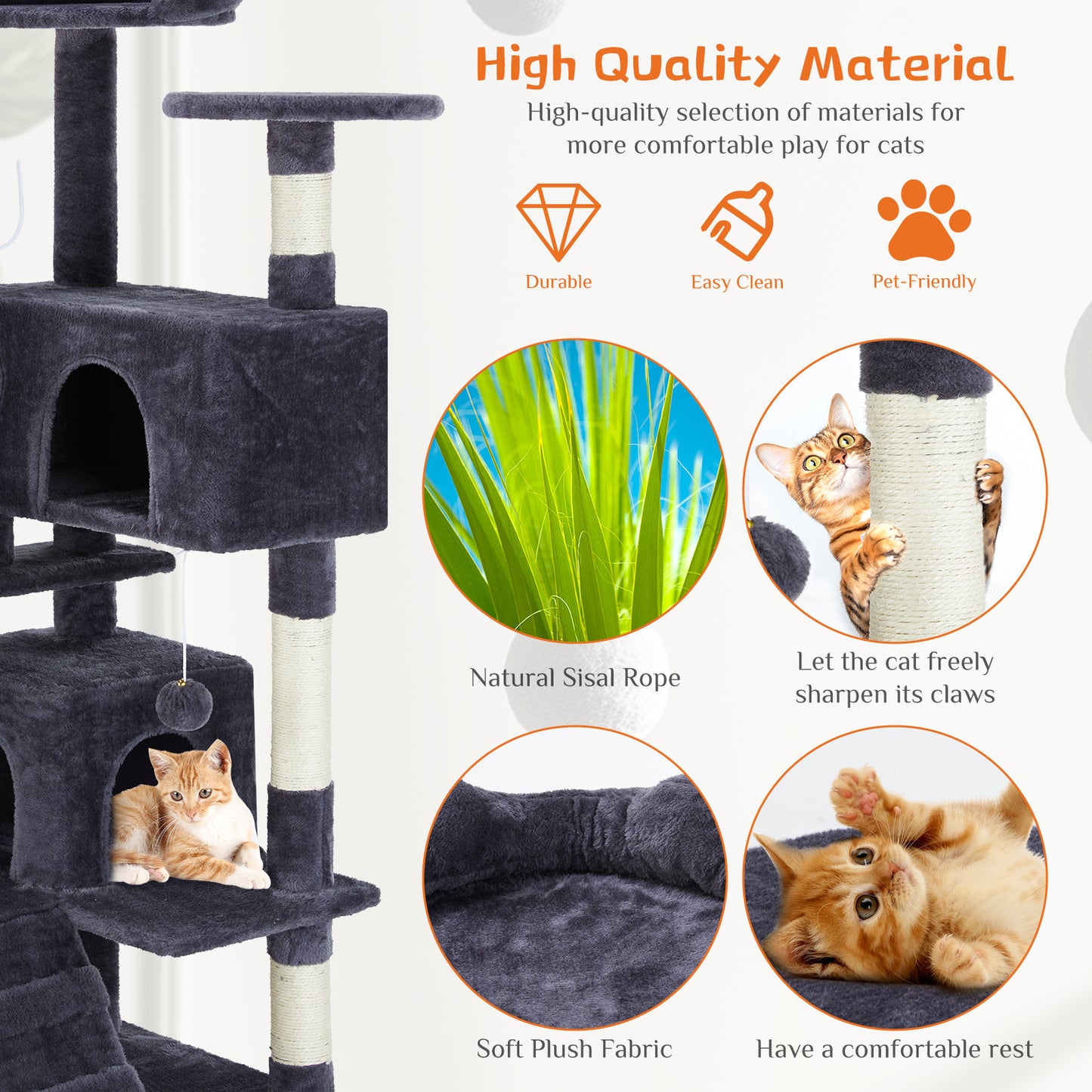 Multi Functional Cat Treehouse Cat Climbing Frame ShopWithASmile7.com