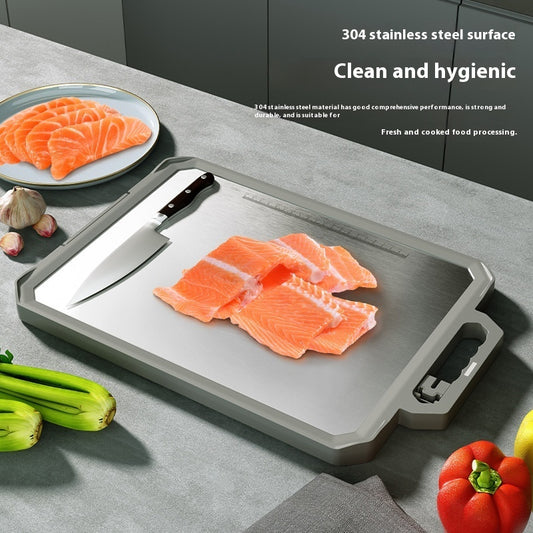 Double-sided Antibacterial Kitchen Household Stainless Steel Cutting Board