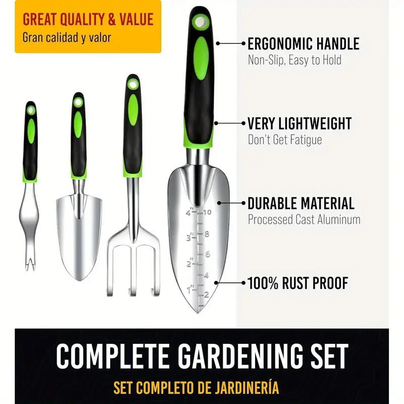 Heavy Duty Gardening Tools 10 Piece Set - Rust-resistant, Durable Gardening Supplies ShopWithASmile.com