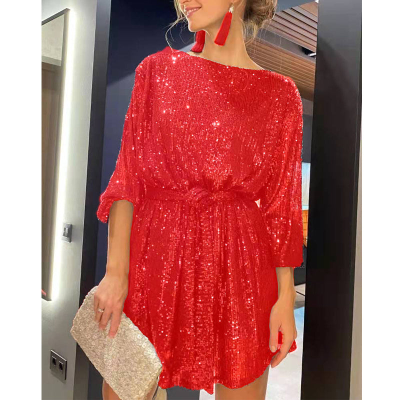European And American Festival Party Sparkling Beaded Dress Dinner Suit