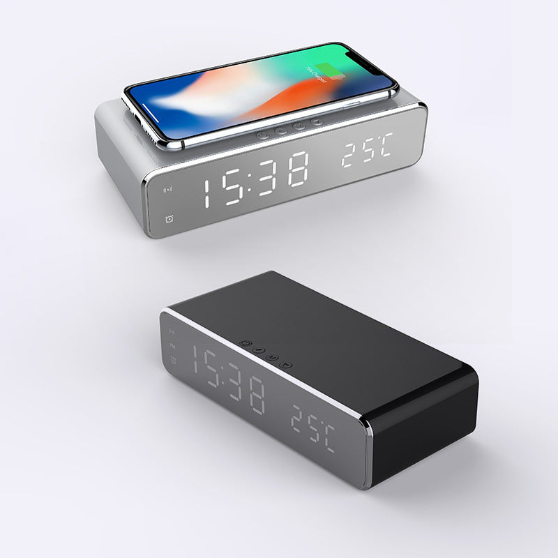 LED Electric Alarm Clock With Wireless Charger Desktop Digital Despertador Thermometer Clock HD Mirror Clock Watch Table Decor My Store