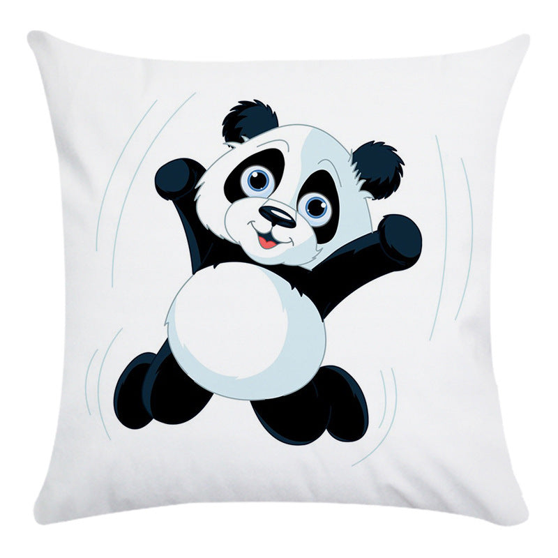 Cartoon Panda Super Soft Cotton Throwing Pillow Cover ShopWithASmile7.com
