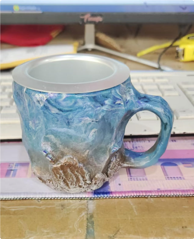 400ml Resin Mineral Crystal Coffee Mugs With Handles Elegant Fake Mineral Crystal Cup For Workplace Home Decor Christmas Gift Kitchen Gadgets ShopWithASmile7.com