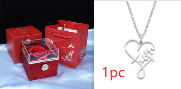 Rotating Soap Flower Rose Gift Box Creative Rotating Rose Jewelry Packaging Box Valentine's Day Gift For Women ShopWithASmile7.com