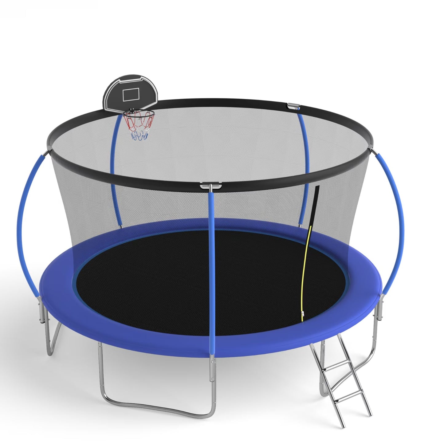 14 FT Pumpkin-Style Trampoline with Basketball Hoop – Heavy-Duty Design, Safe & Fun for Kids