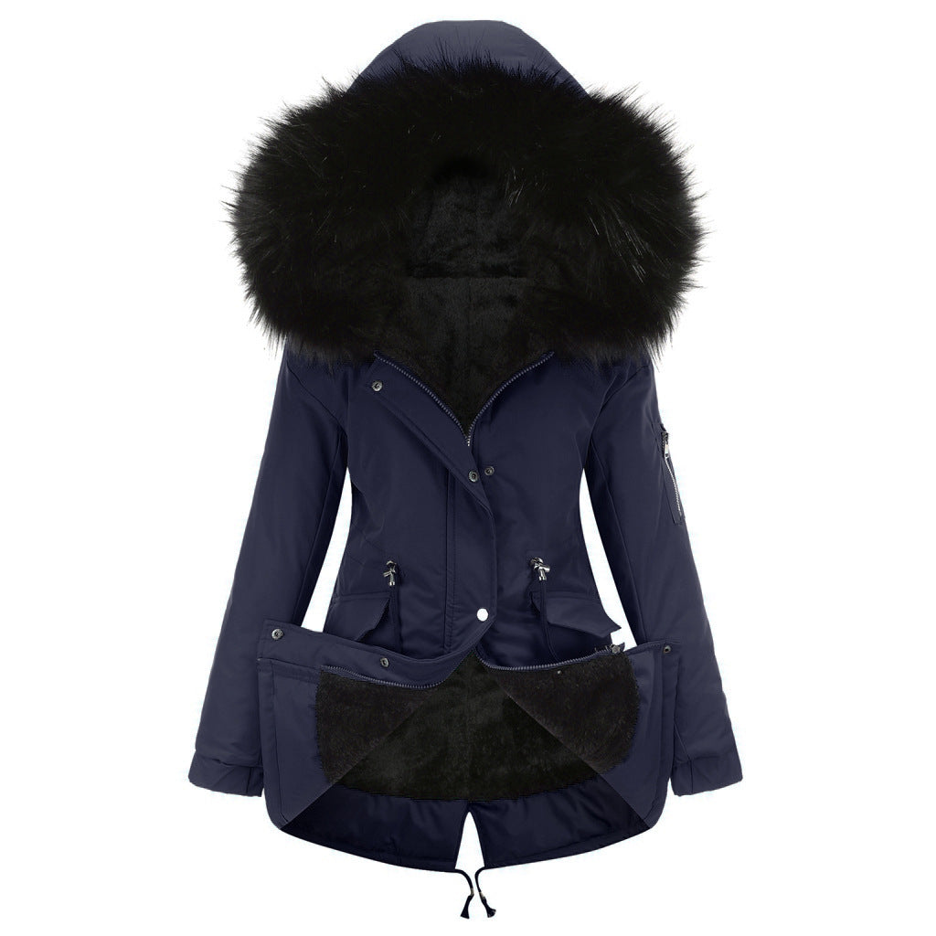 Parka Cotton-padded Coat Mid-length Hooded ShopWithASmile7.com