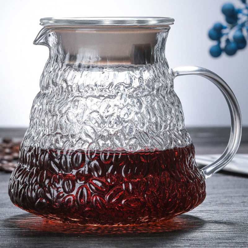 Heat-Resistant Hand-Blown Open Flame Direct-Fired Glass Coffee Pot