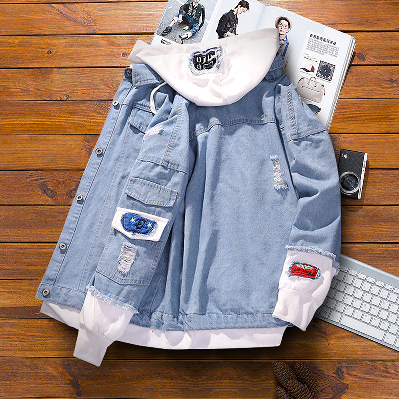 Youth Fall Denim Jacket Male Spring And Autumn Junior High School Students