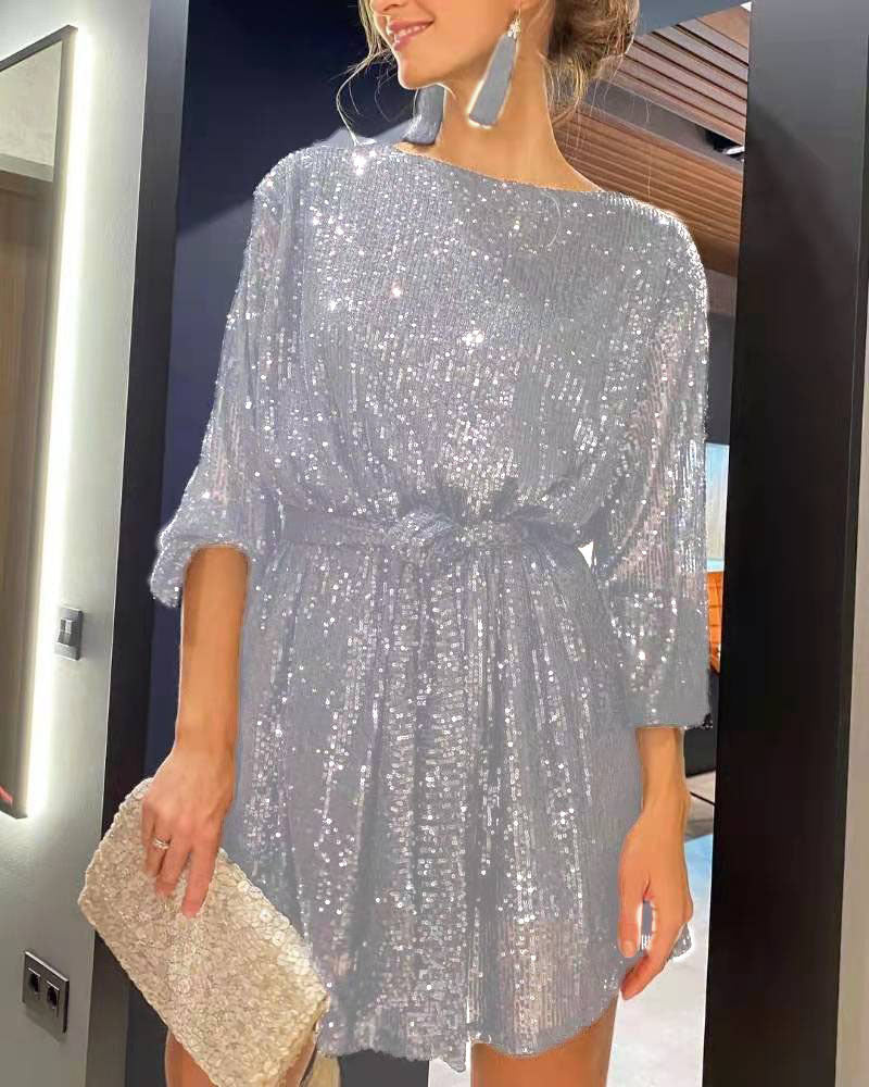 European And American Festival Party Sparkling Beaded Dress Dinner Suit