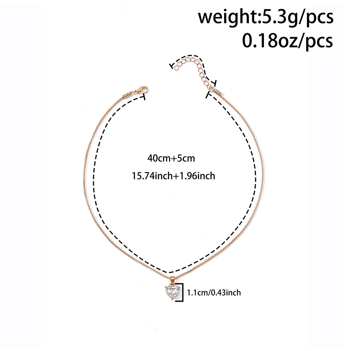 Fashion Love Pendant Alloy Diamond-studded Necklace Women ShopWithASmile7.com