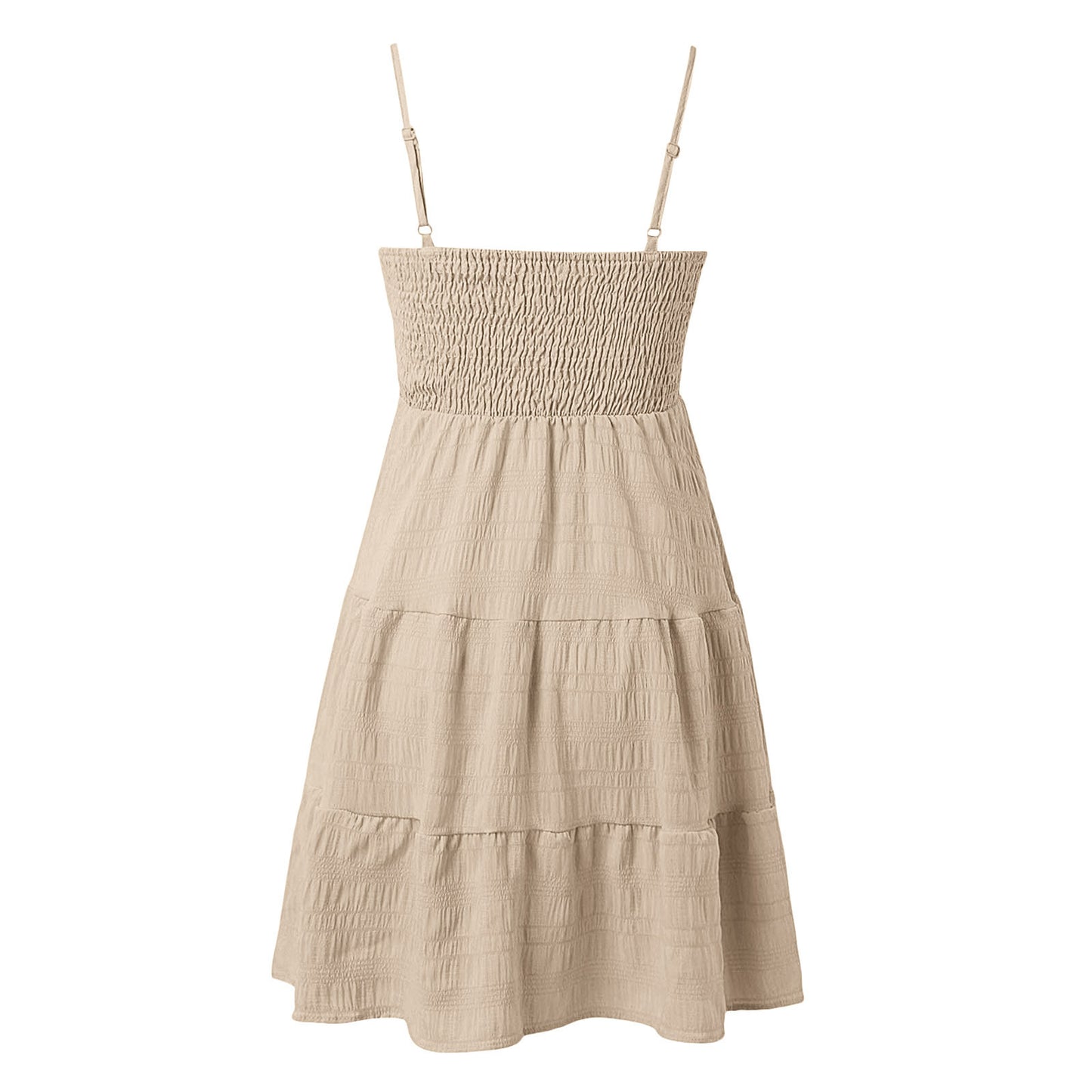 Strap Solid Color Texture Dress ShopWithASmile7.com