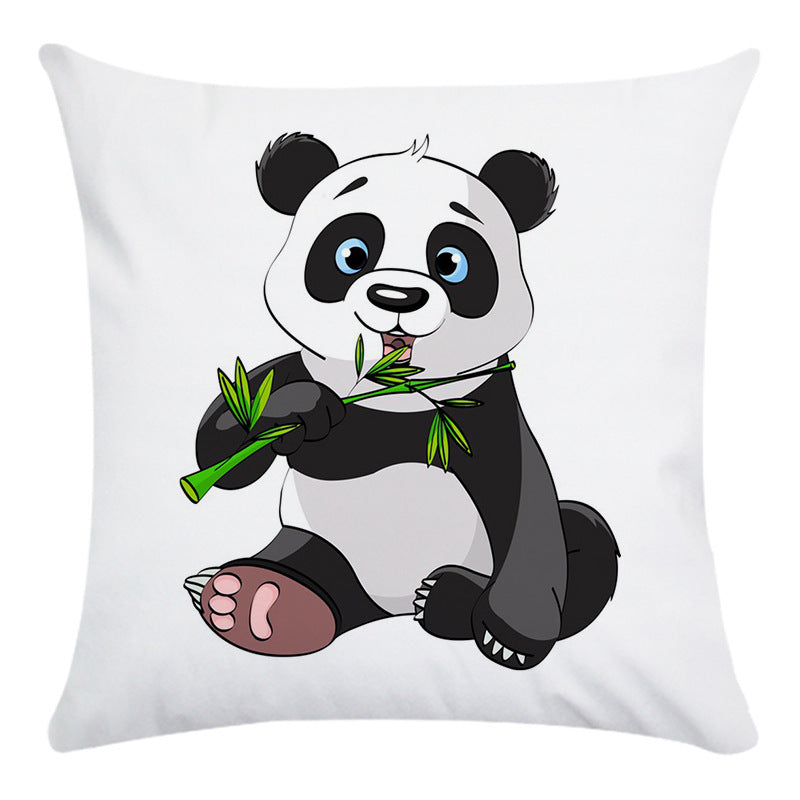 Cartoon Panda Super Soft Cotton Throwing Pillow Cover ShopWithASmile7.com