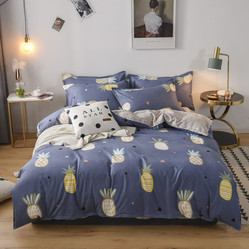 Three-piece fall/winter bed quilt cover