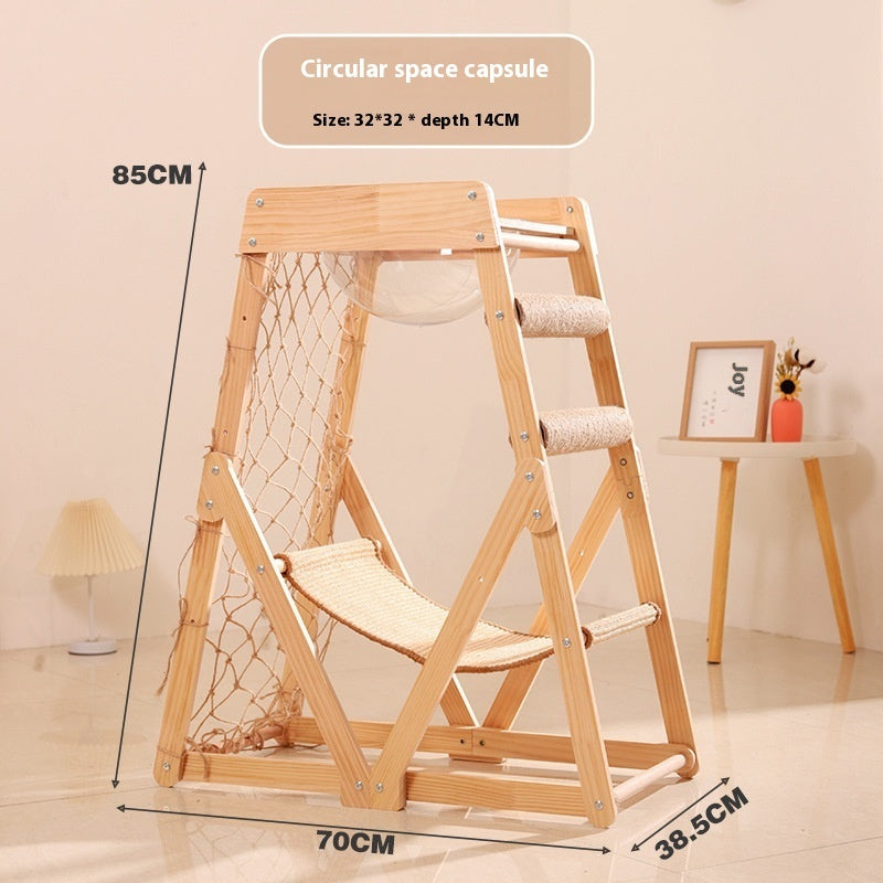 Creative Home Sisal Cat Scratching Column Solid Wood Cat Climbing Frame ShopWithASmile.com