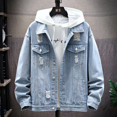 Youth Fall Denim Jacket Male Spring And Autumn Junior High School Students