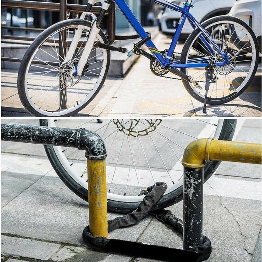 80CM Metal Motorbike Motorcycle Bicycle Heavy Duty Chain Lock Padlock Bike Cycle ShopWithASmile7.com