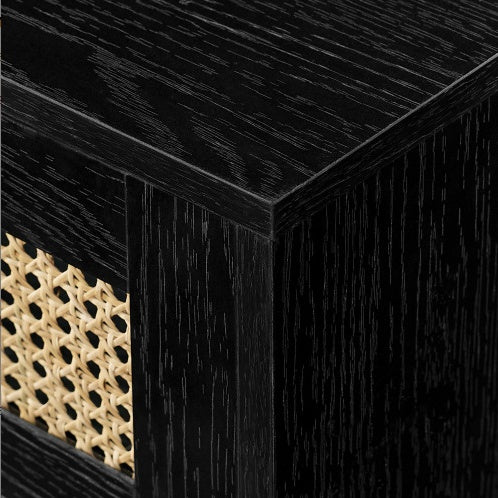 Modern Rattan-Door Floating TV Stand For TVs Up To 80 Inches