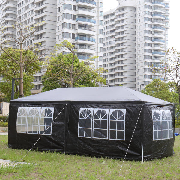 3X6M 6 Sided, With Two Doors And A Black Pergola