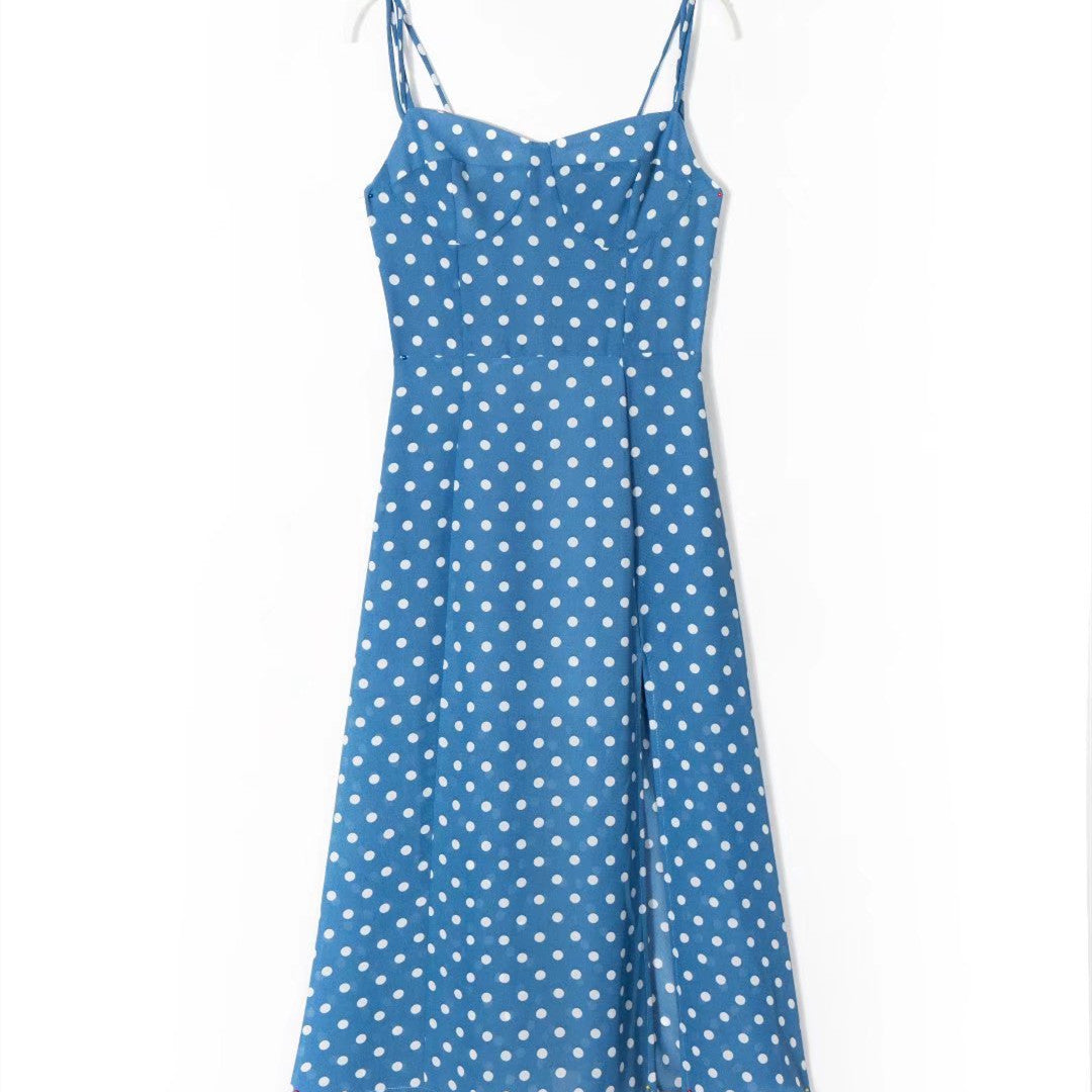 Women's Fashion Vintage Floral Print High Waist Dress