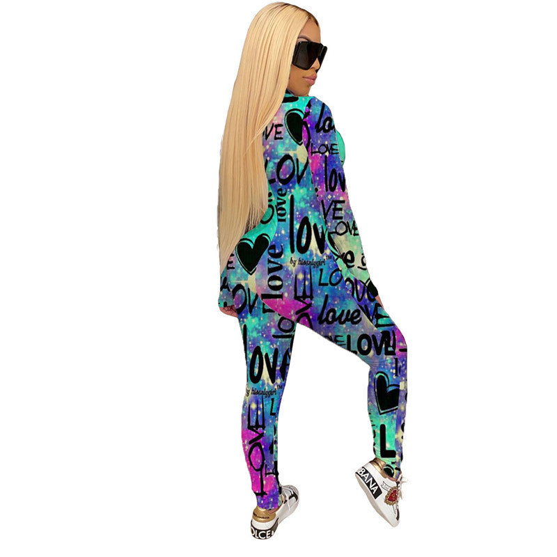 Fashion Sports Personality Printed Jumpsuit