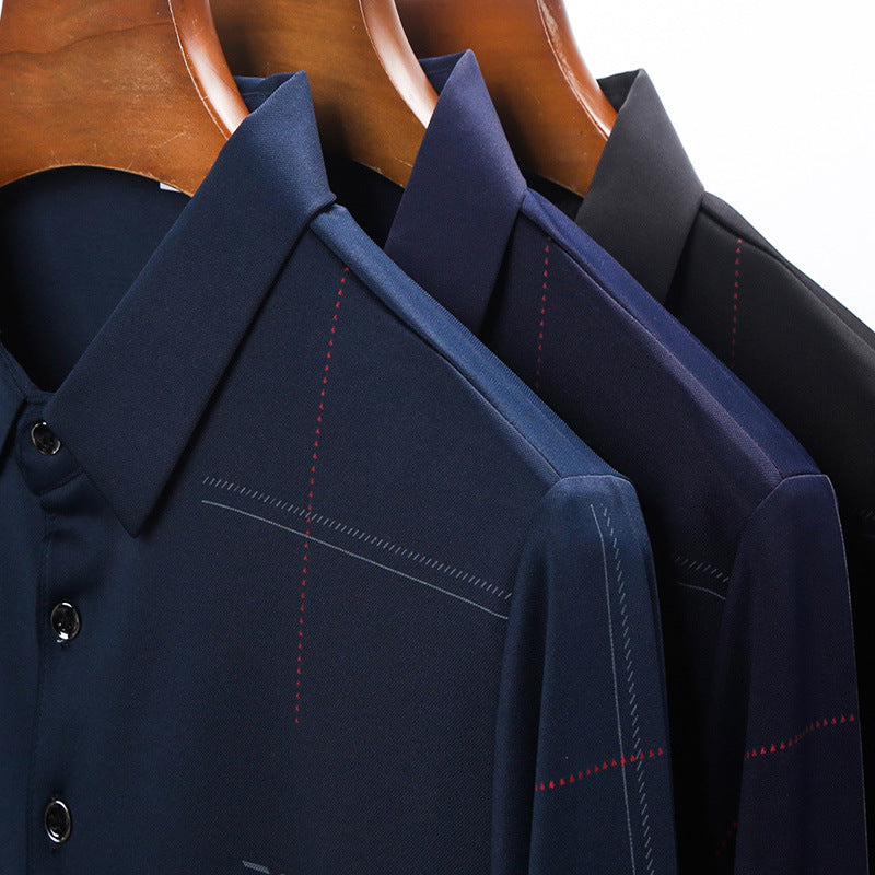 Autumn New Long-sleeved Polo Shirt Men's Business Gentleman Casual Polo Collar Long-sleeved T-shirt Men's Clothing