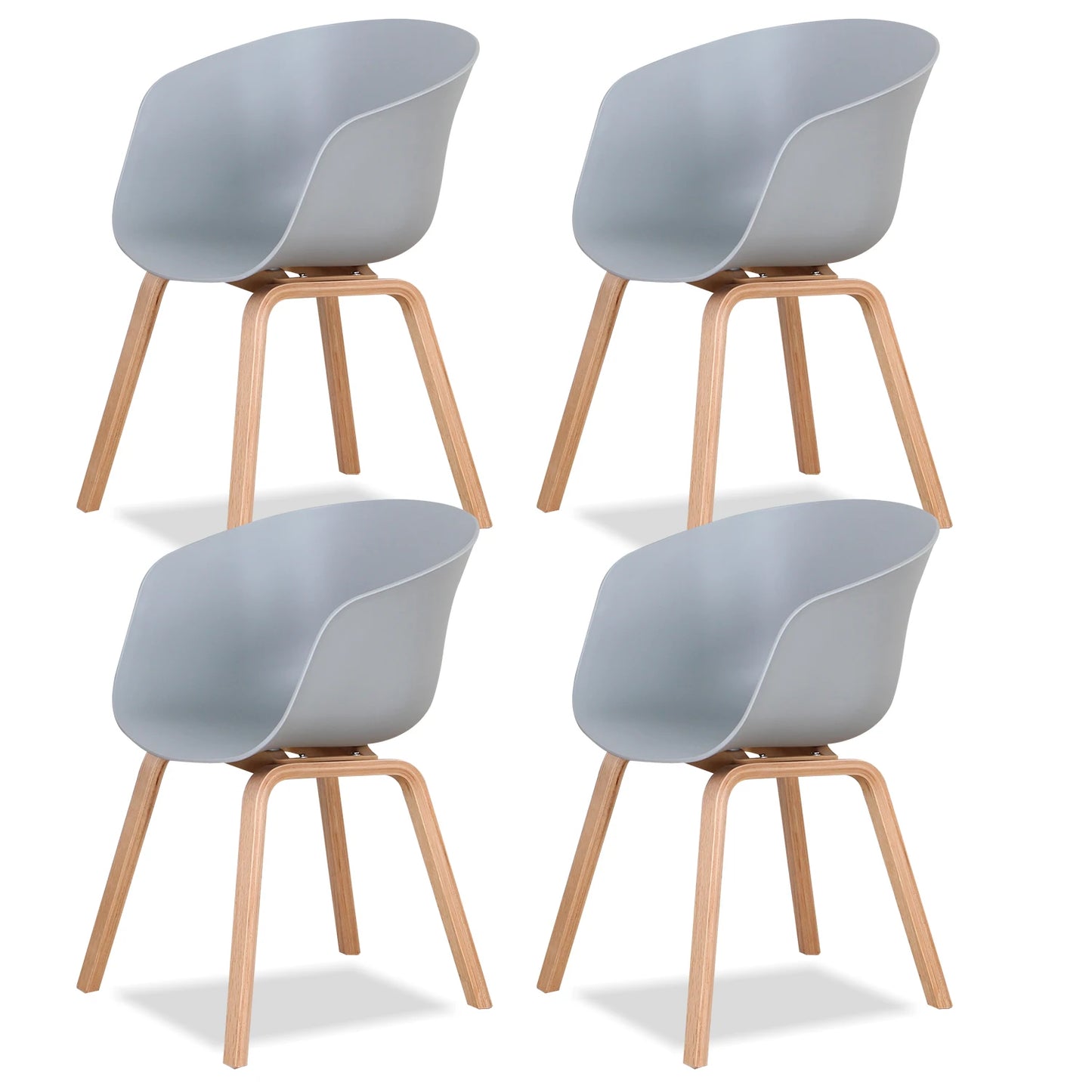 A Set of 4 Modern Dining Chairs, Retro-Designed Armchairs, High-Quality Wooden Legs, Suit for Dining Room Kitchen Living Room