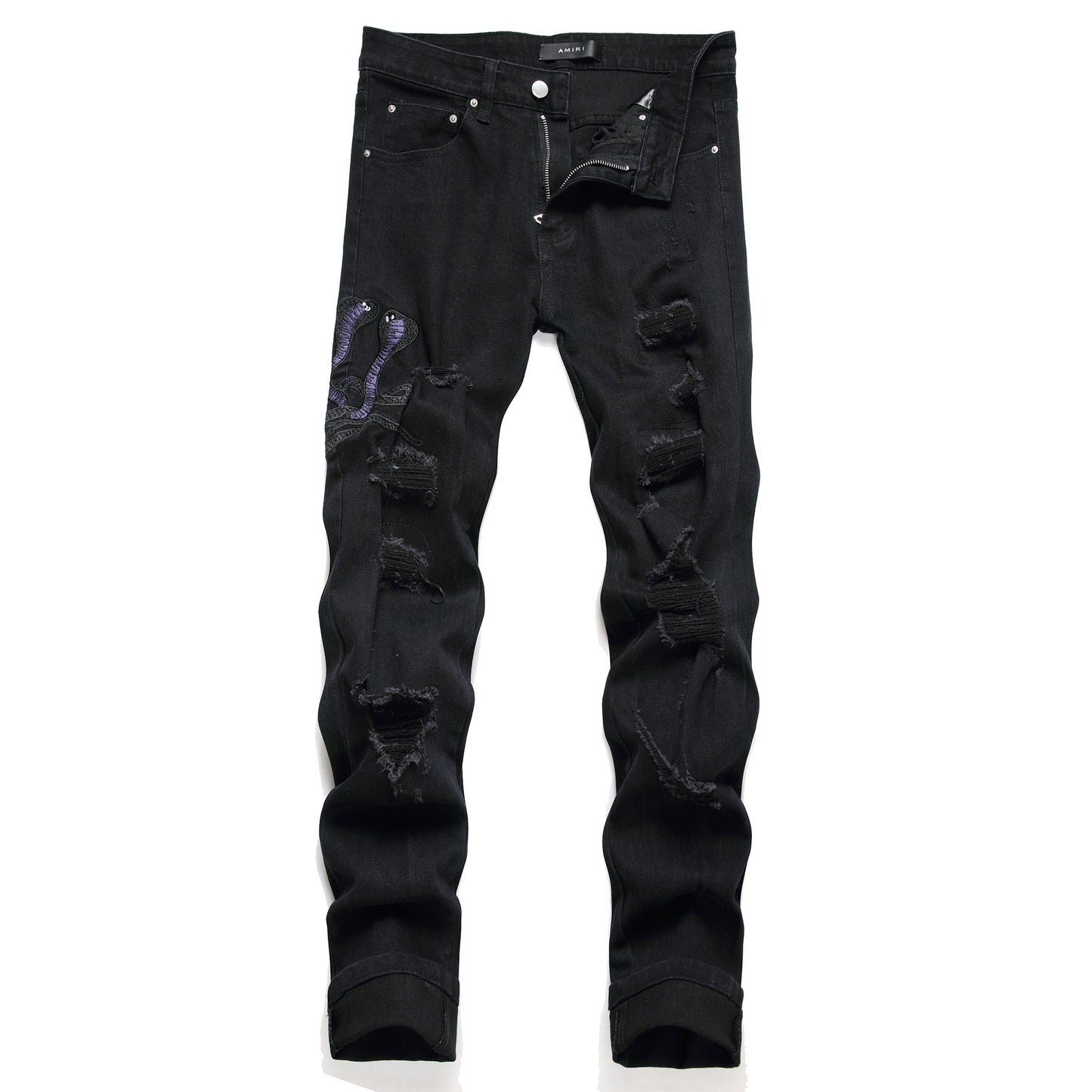 Jeans Men's Style Fashion Ripped Patch ShopWithASmile.com