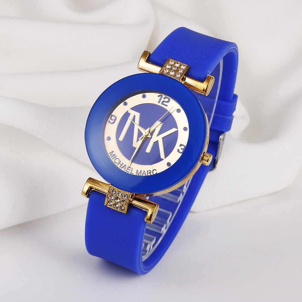 Fashion Women's Diamond Silicone Strap Quartz Watch ShopWithASmile7.com