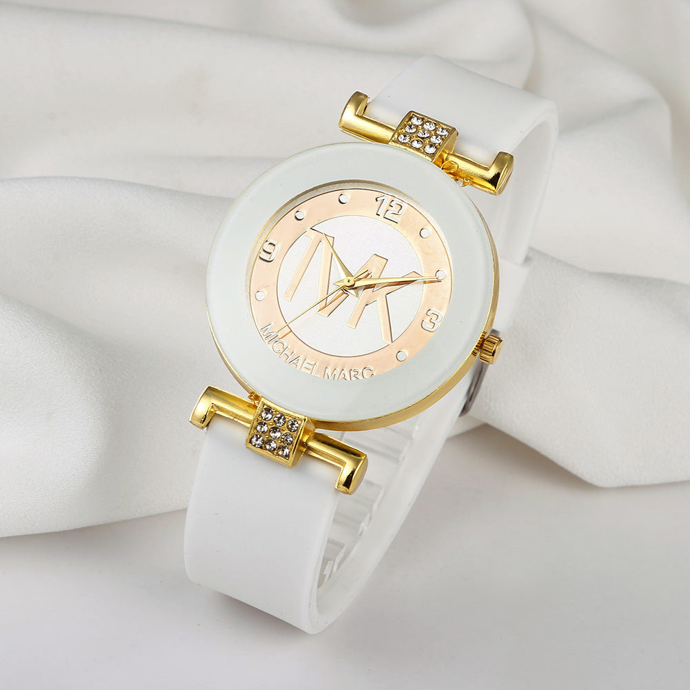 Fashion Women's Diamond Silicone Strap Quartz Watch ShopWithASmile7.com