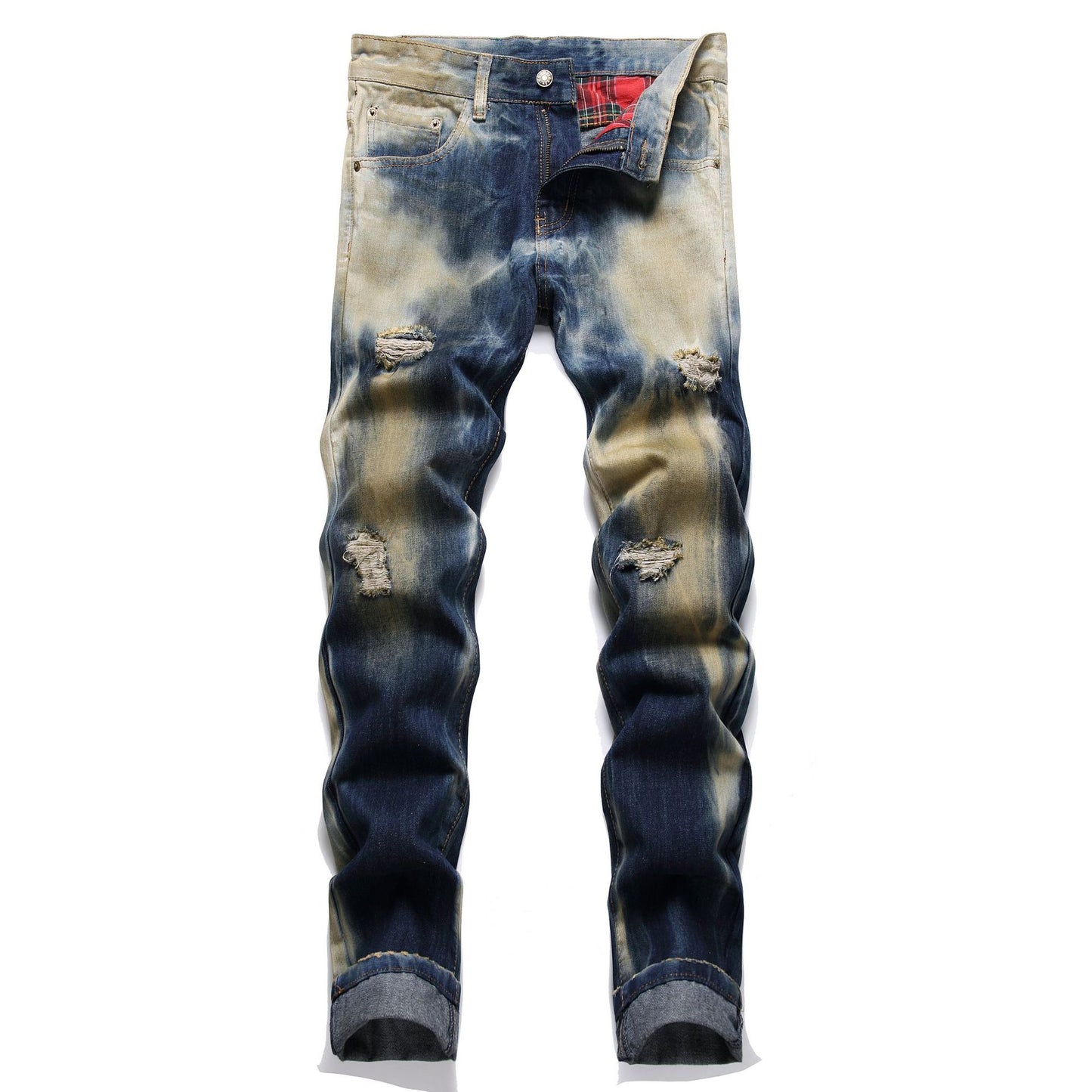 Jeans Men's Style Fashion Ripped Patch ShopWithASmile.com