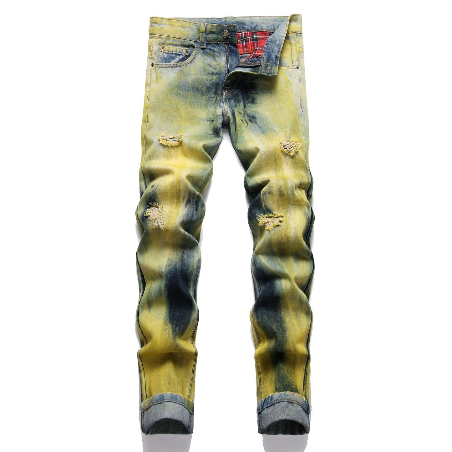Jeans Men's Style Fashion Ripped Patch ShopWithASmile.com