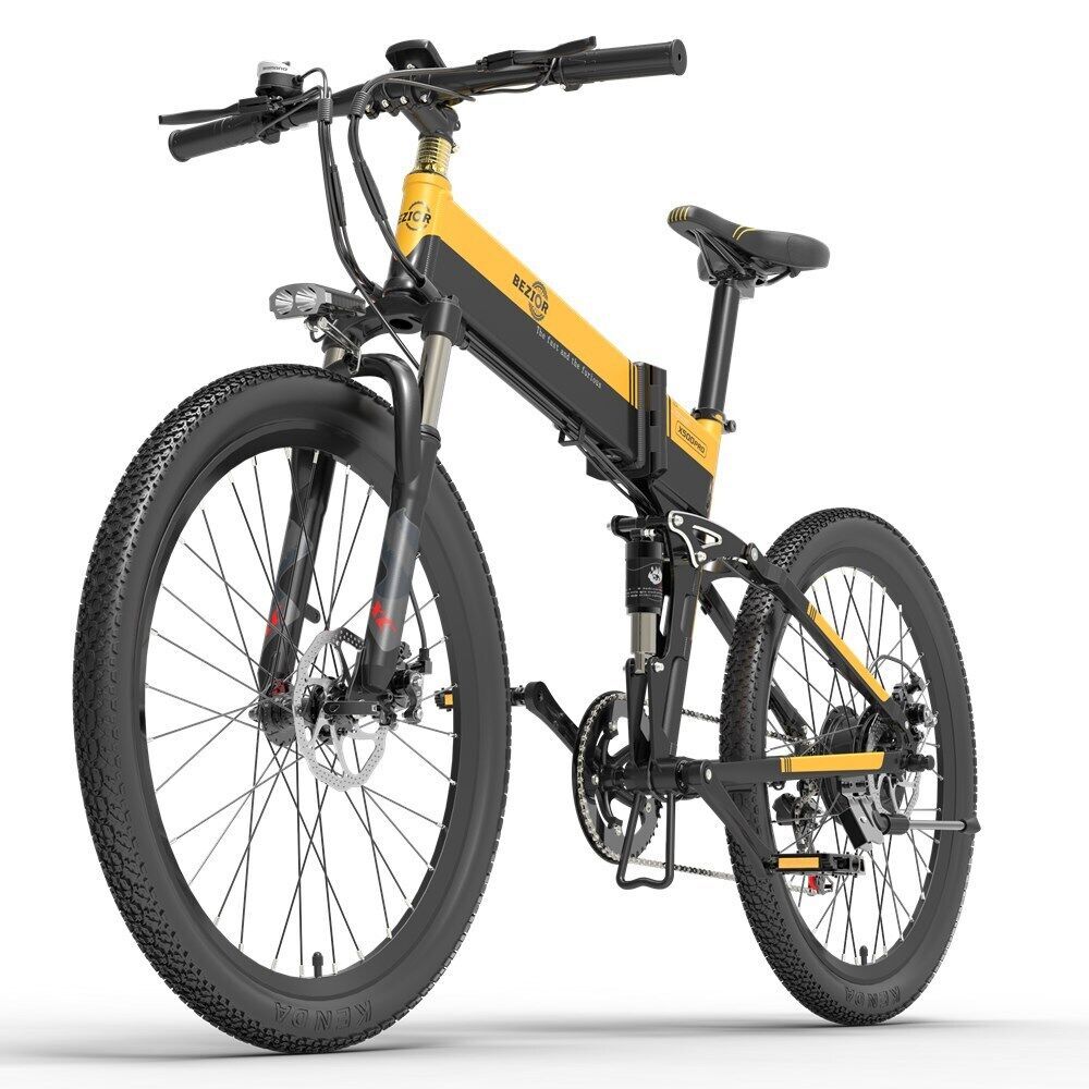 BEZIOR X500PRO Folding Electric Bike – 500W Motor, 48V 10.4Ah Battery, 26” Mountain E-Bike for Adults