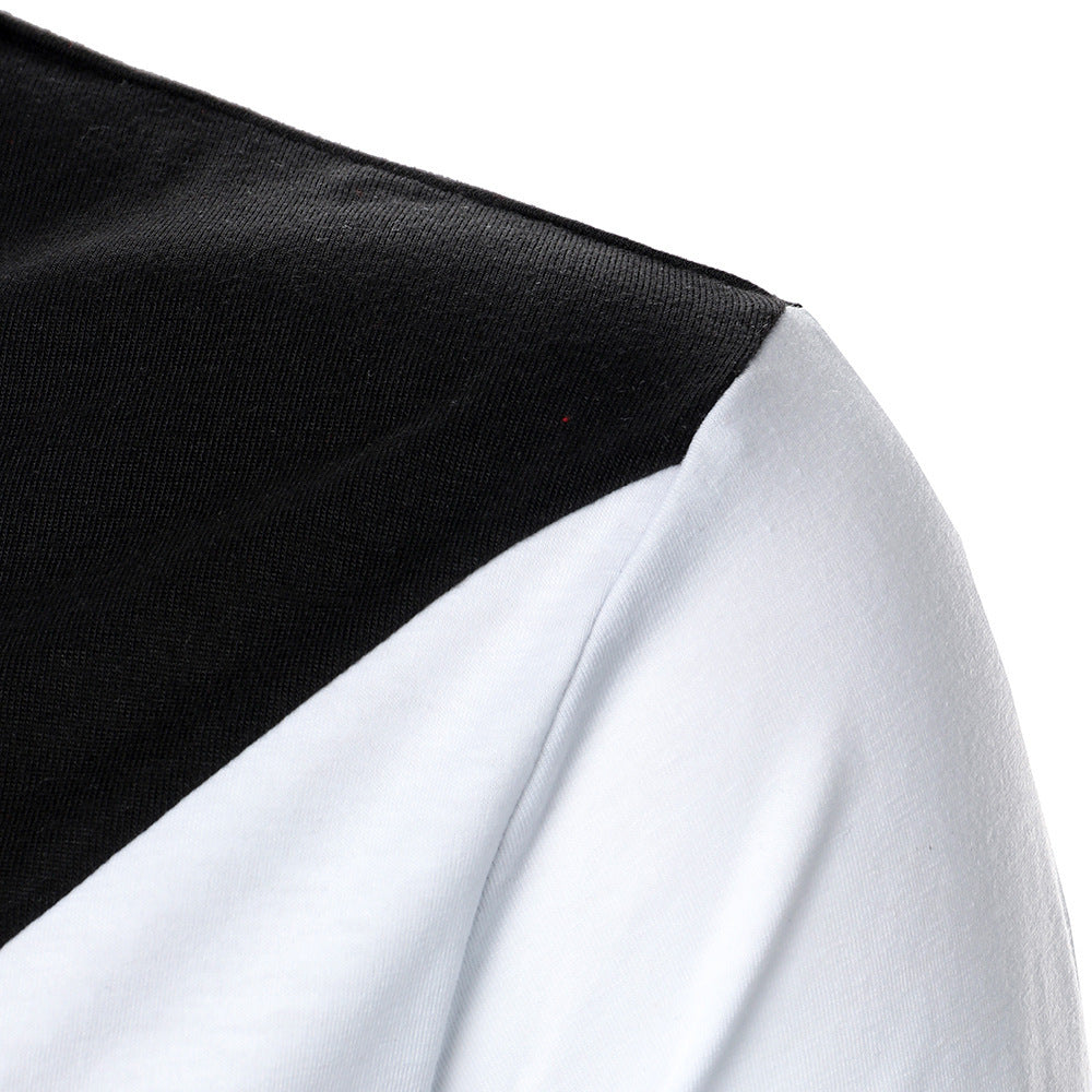 Men's POLO Shirt Three-color Stitching Fashion Lapel