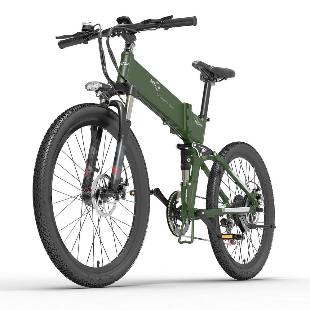 BEZIOR X500PRO Folding Electric Bike – 500W Motor, 48V 10.4Ah Battery, 26” Mountain E-Bike for Adults