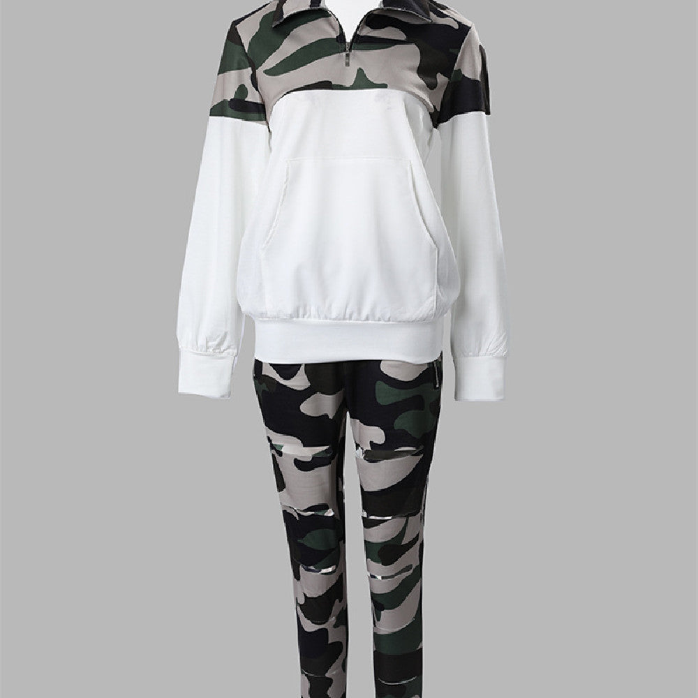 Fashion Camo Print Top Suit ShopWithASmile.com