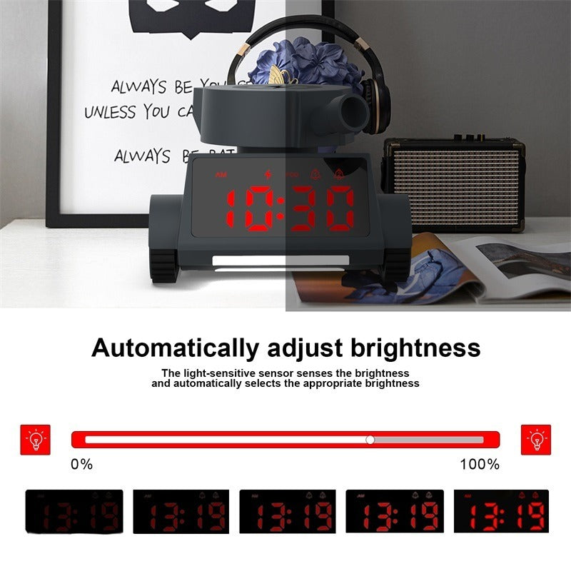 Novel Design Tank LED Clock Light Wireless Charging Tank Car Toy Clock For Kids ShopWithASmile.com