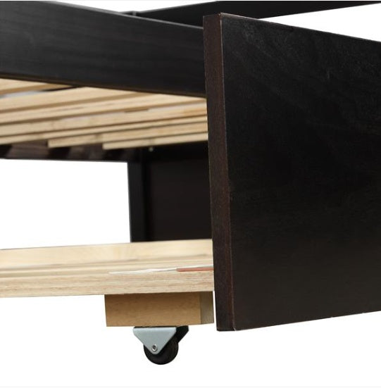 Sofa Bed With Roller Frame Set, Double Size, Espresso Colour