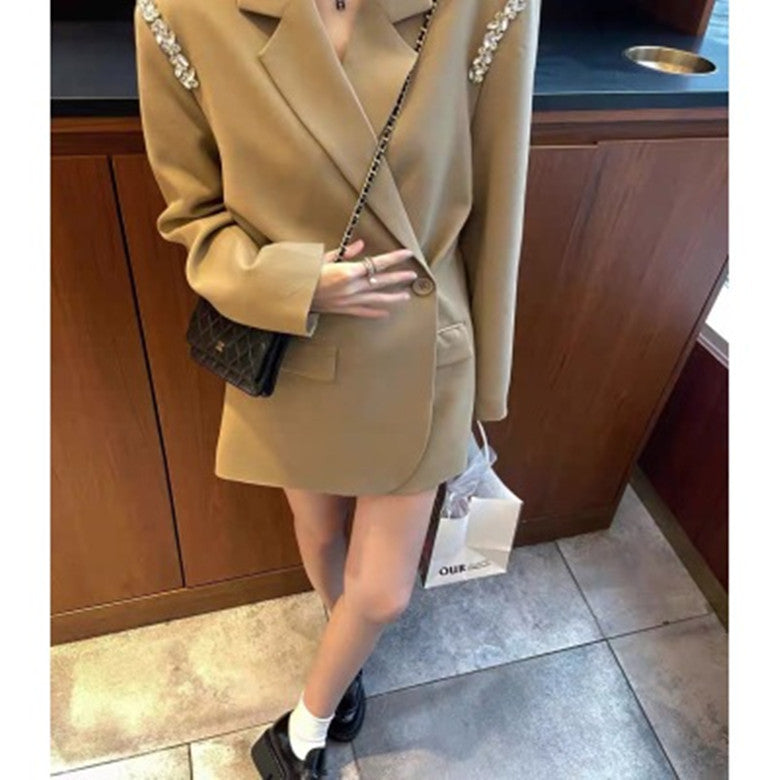 Fashion Loose All-match Bright Diamond Suit Jacket ShopWithASmile7.com